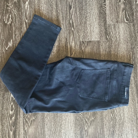 Mens Slim Washed Stretch Black Denim - Picture 3 of 5